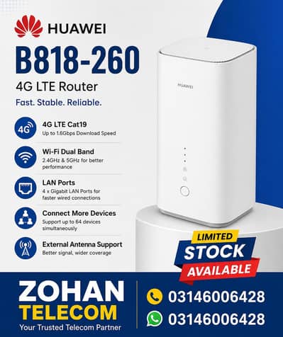 Huawei B818 4G LTE Router  official pta approved