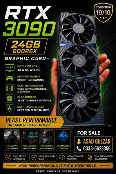 MSI RTX 3090 24GB Graphic Card - Excellent Condition like new