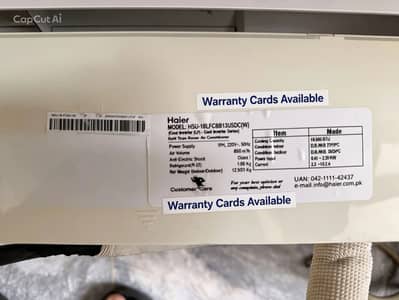 Title: Haier 1.5 Ton DC Inverter AC HSU-18LFCB/013USDC(W) -Condition