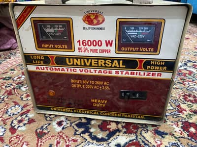 Universal stablizer 16000 w brand new condition orginal cooper