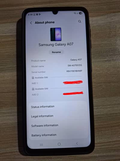 Samsung A07 4GB/128GB New 10/10