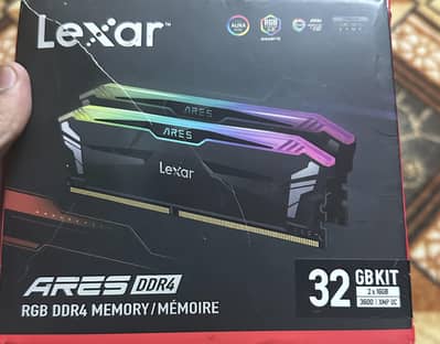 Lexar ARES DDR4 32GB (2×16) 3600MHz Gaming RAM kit RGB NEW