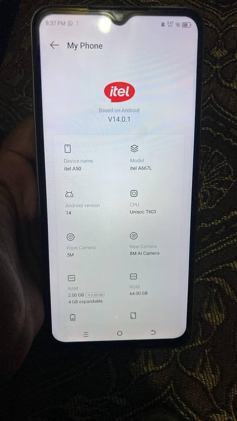 Itel A50 5