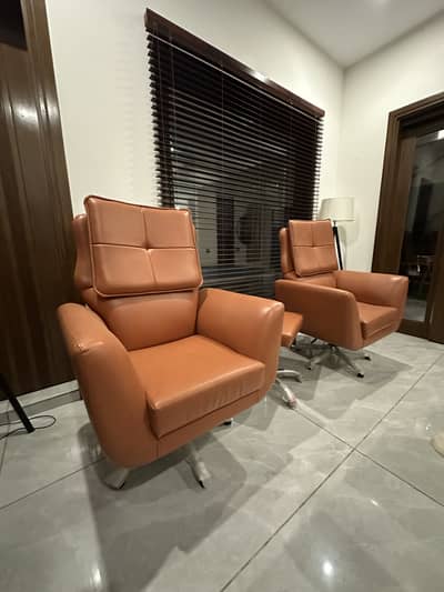 2x high-back Chair with footrest