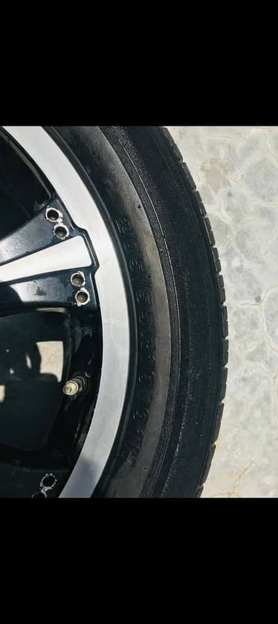 tyre + rim  for sale 10/8 condition