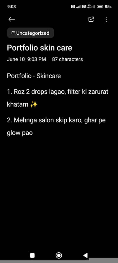 Skin care captains writer _2 samples ready