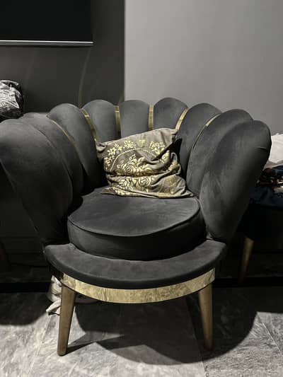 Grey velvet chairs