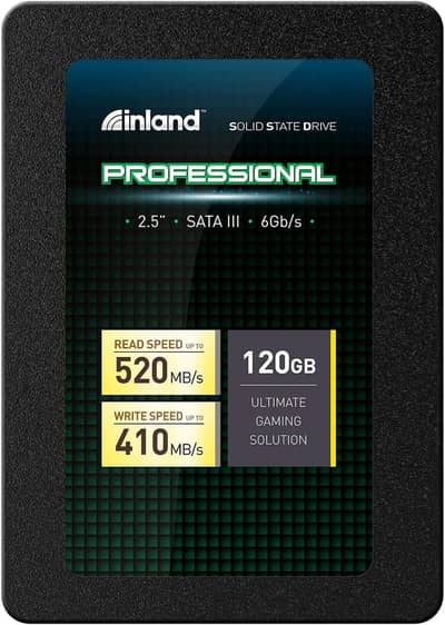 INLAND Professional 120GB SSD 3D NAND SATA III 6Gb/s 2.5" 7mm Internal