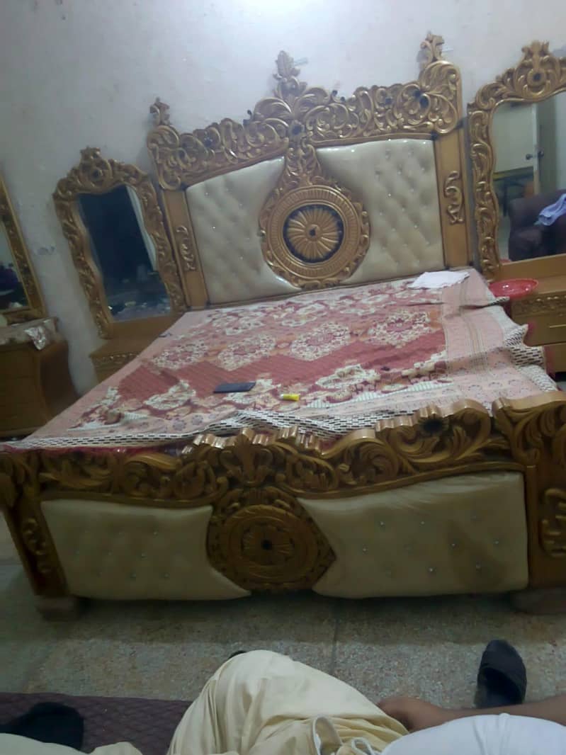bed dressing two side table without mattress 0