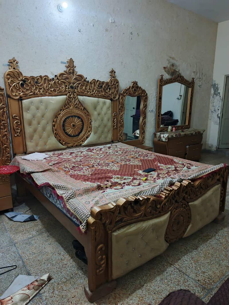 bed dressing two side table without mattress 2