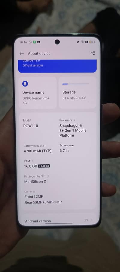 OPPO reno 9 pro + 16/256