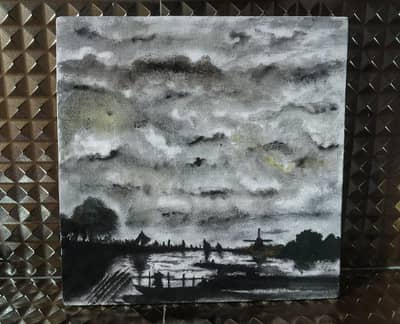 Homemade Acrylic Paint Black n White Painting