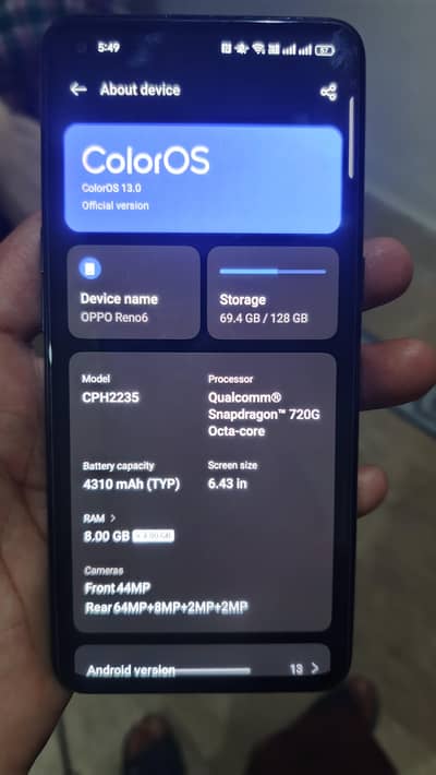 OPPO Reno 6.8/128gb
