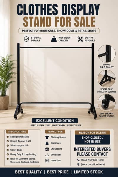 Clothing Rack for Boutique & Retail Shop | Excellent Condition