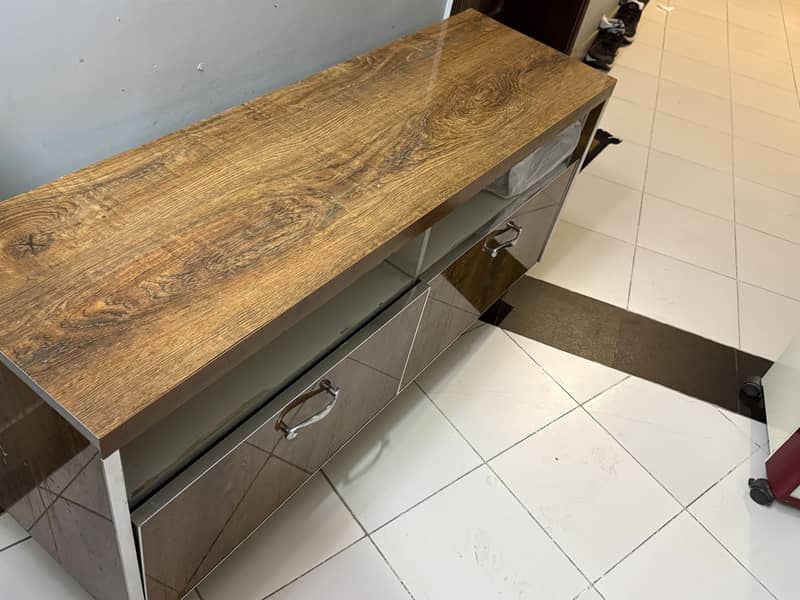 Tv console table brown 2