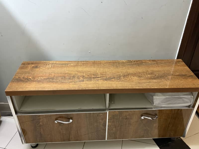 Tv console table brown 3