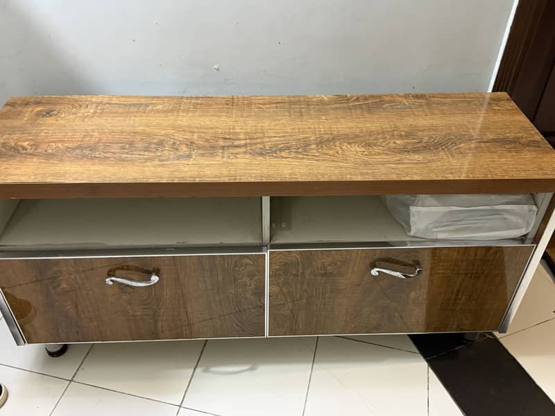 Tv console table brown 4