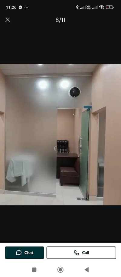 Glass door enterance with wood frame and glasses fitting 25*15 almost