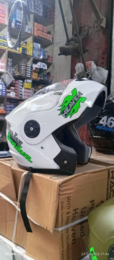 half face full face 2in1 helmet white colour