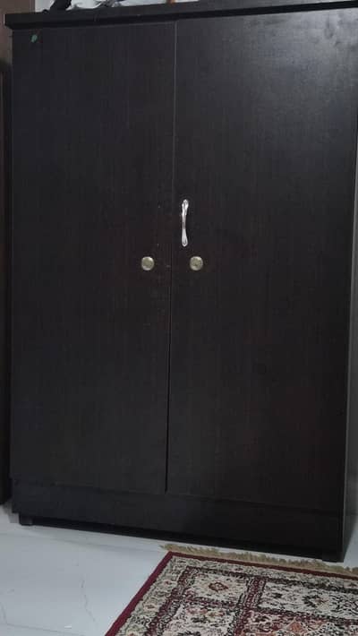 Brown wooden wardrobe