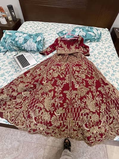 Barat Lehnga both sides embroidered