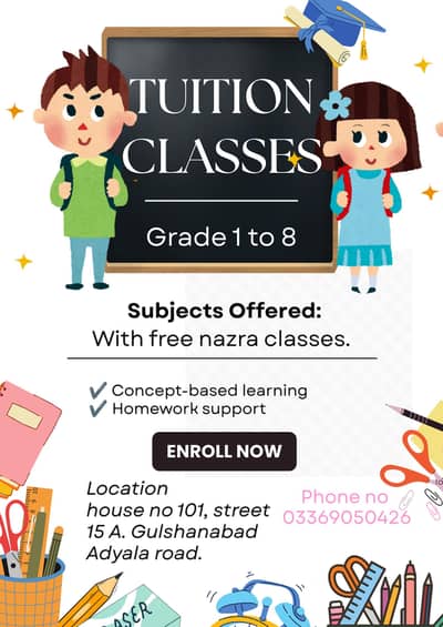 Tution classes available now.