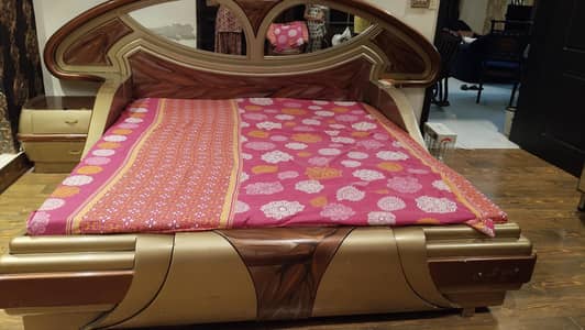 Bed set and side tables for sale with dresser for free