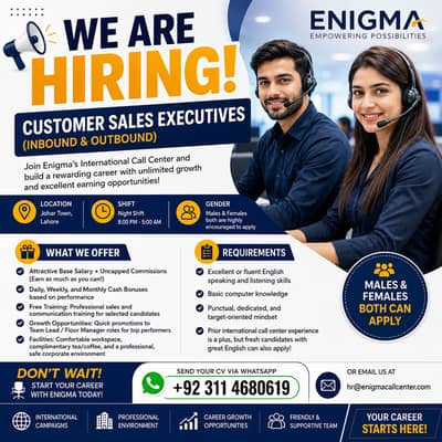 Customer Sales Executives (Inbound & Outbound)