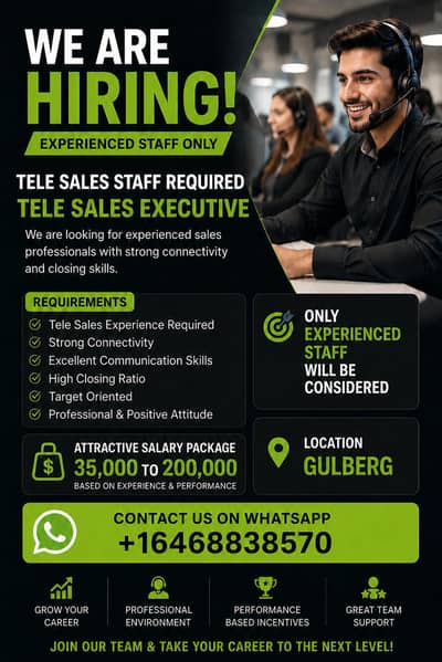 Hiring Experienced Tele Sales Executives – Join Our Growing Team!
