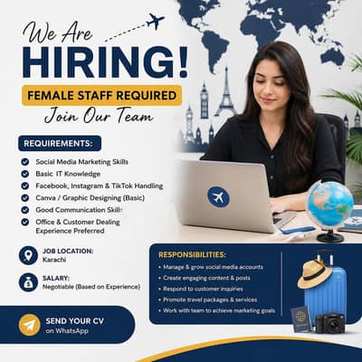 Female Staff Required – Travel Agency