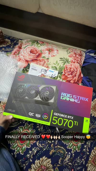 ASUS ROG STRIX RTX 5070 Ti 7 Months Local Warranty of RB Tech