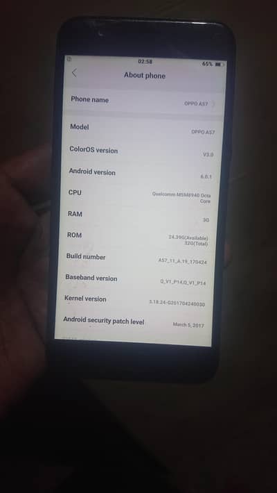 3 ram32 gb original oppo A7 ha
