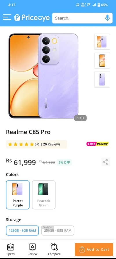 Realme c85 pro box pack
