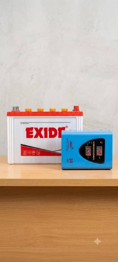 Exide Bettery N100 - 70AH /12V With AGS Automatic Bettery Charger 30MT