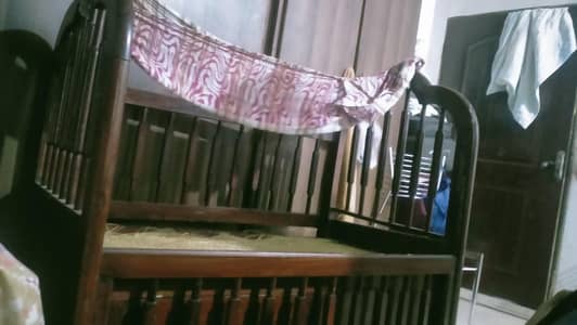 Baby cot heavy wood