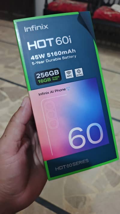 infinix hot 60i, 8-256gb n cmplt box, only call 03199354468