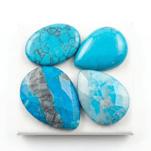 Natural Feroza Turquoise Loose Gemstone Cabochon | Blue Firoza Stone for Ring Pendant Jewelry Making | Gemstone Hub
