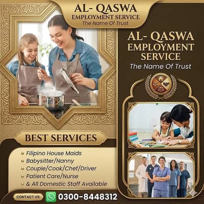 Maids / House Maids / cook / House chef / Baby Sitter maid available