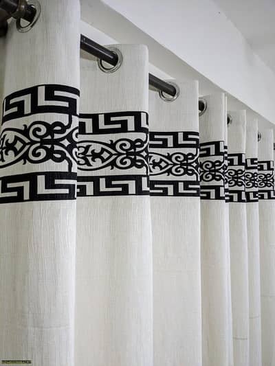 Premium Self Jacquard Curtains (Pair of 2) - Brand New"