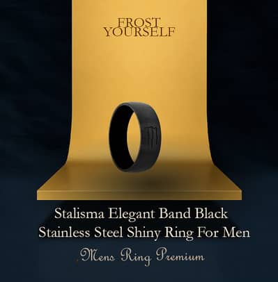 Men Black stainless steel premium ring