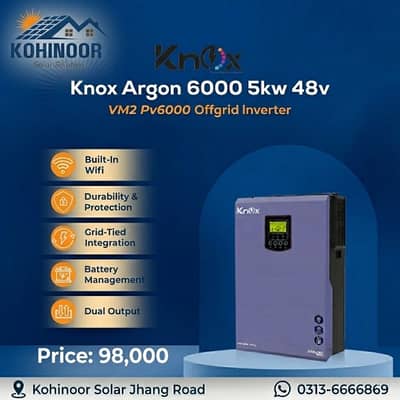 knox inverter/solar inverter/argon pv 5kw 48v 6000/solar panels