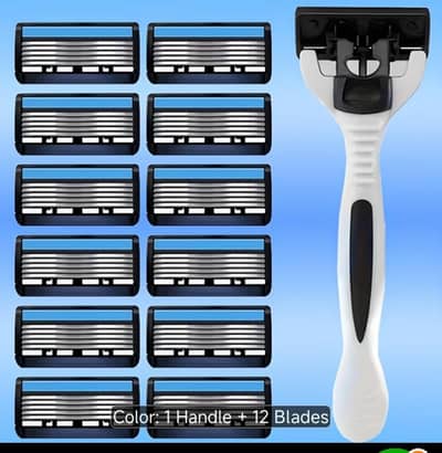 Shave blades 12 with Handle High quality 6 Layer