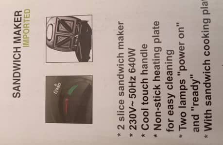 sandwich maker new ha use bi nai kia . . CONTCT 03128000671