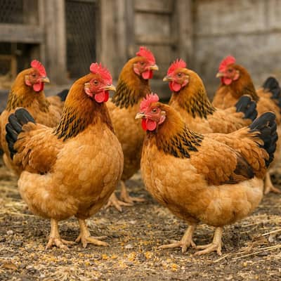گولڈن مصری مرغیاں برائے فروخت - صحت مند اور انڈے دینے والی (