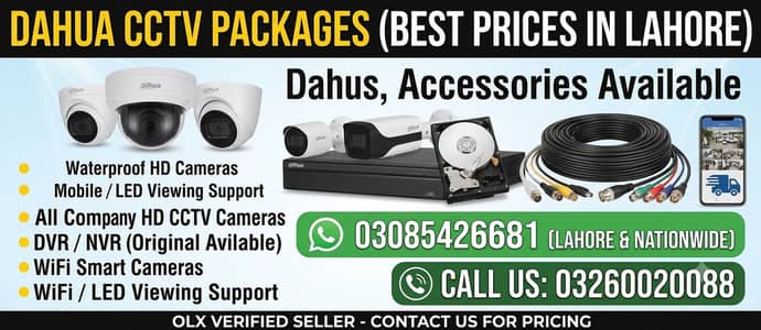 DAHUA CCTV Cameras, Accessories & Installation service HD,WiFi,DVR,NVR