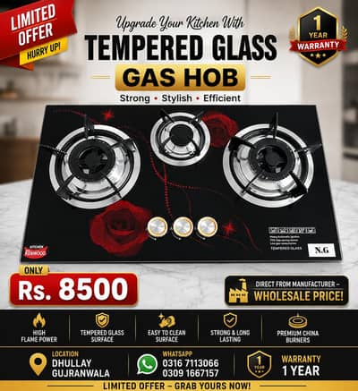Kenwood Glass Gas Hob & Stove