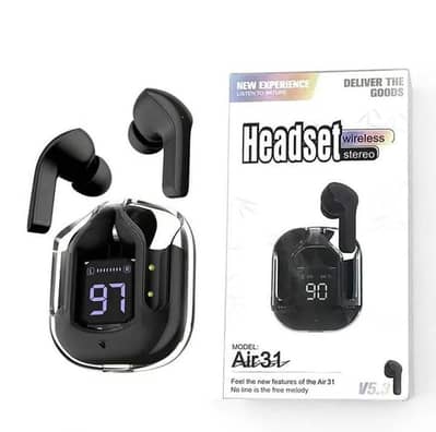 Wireless Air31 Earbuds with Bass & Digital Display