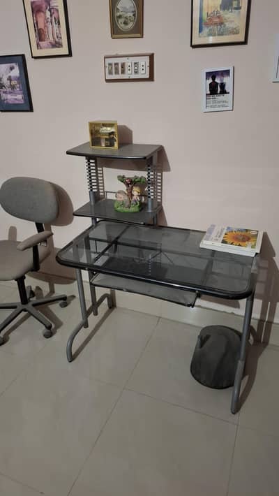 iron and wood study table  .