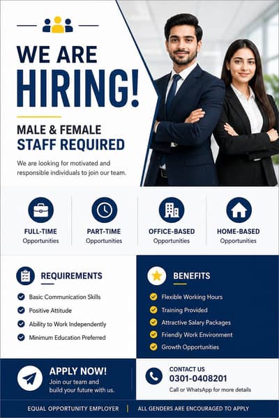 Male & Female Staff Required