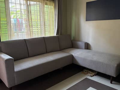 6 seater, high quality jute fabric TV lounge sofa,new condition